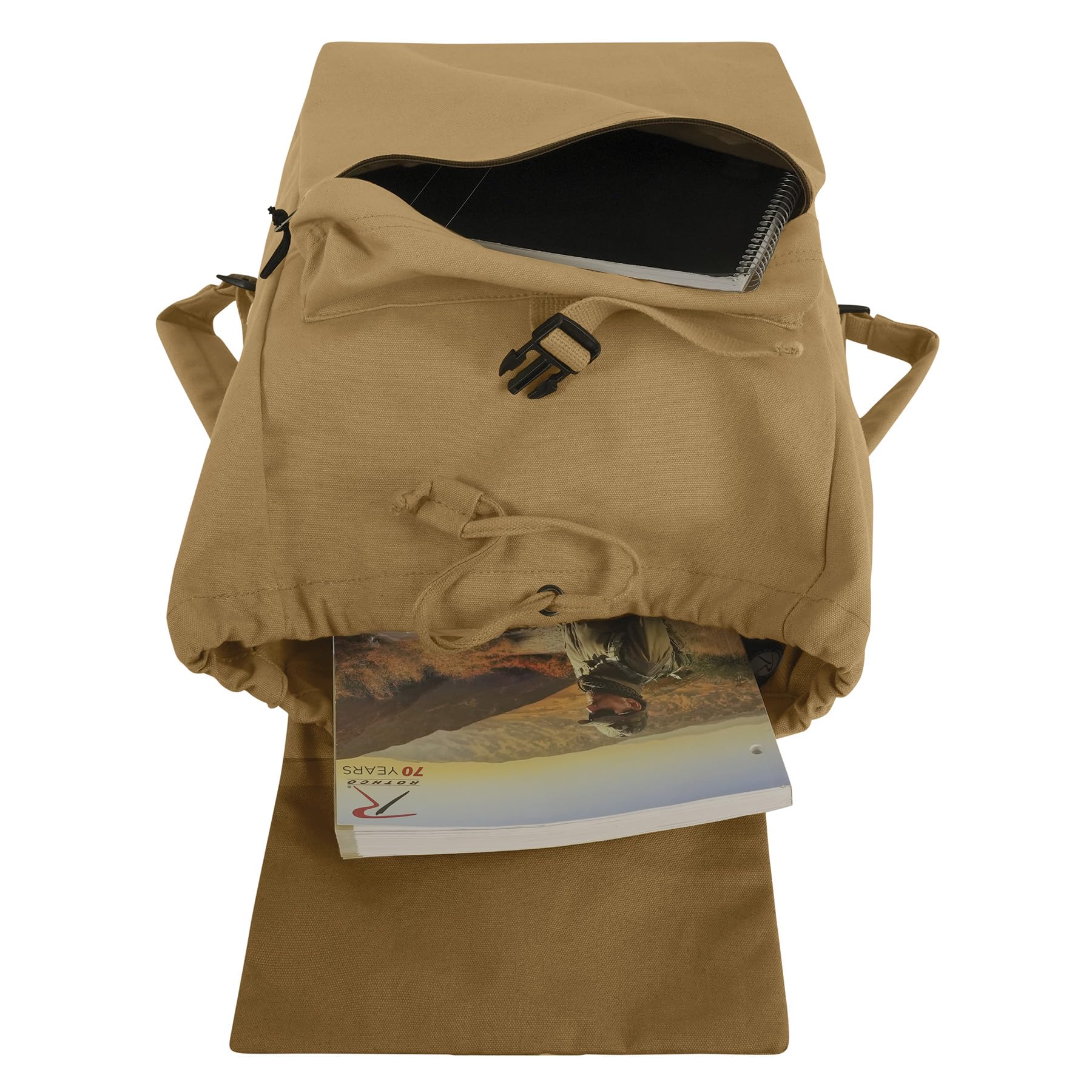 Rothco Canvas Daypack – Heavy-Duty Cotton Canvas Backpack for Hiking, Camping, Traveling, and Daily Use – 34L Capacity - Image 3