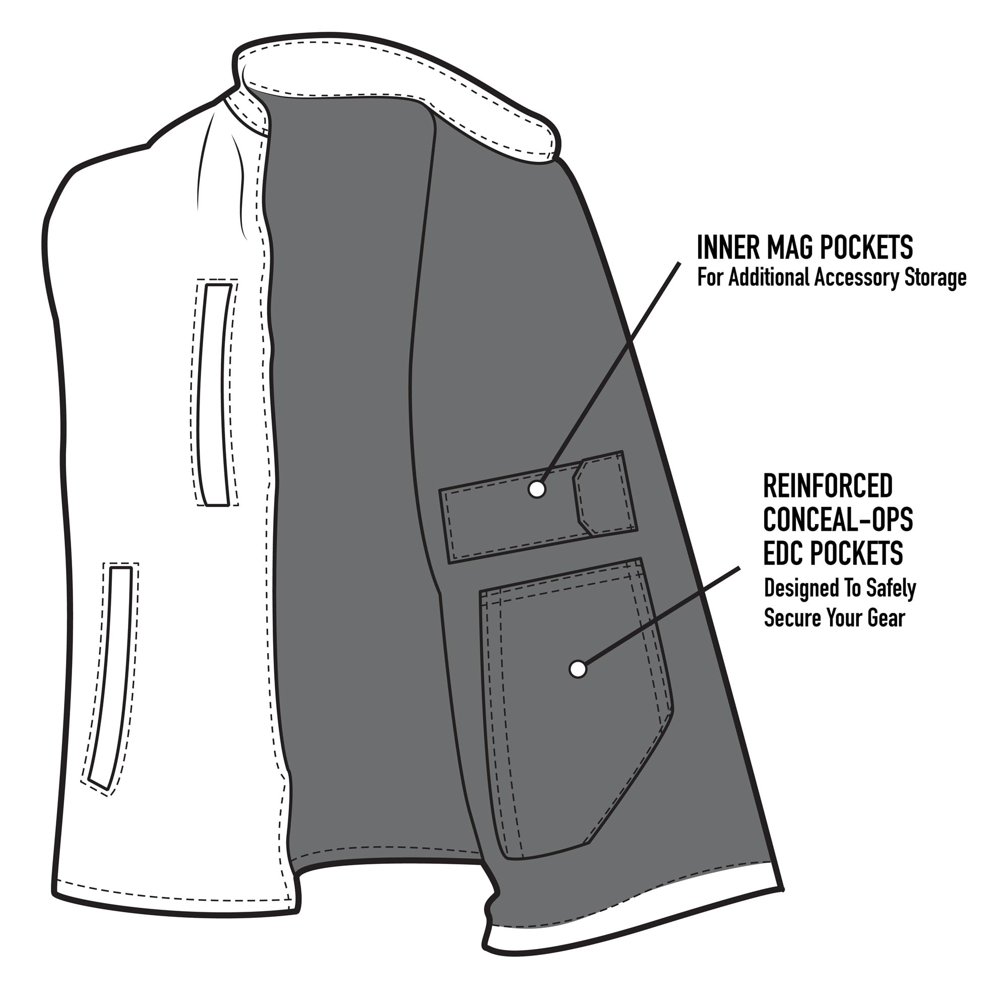 Rothco Conceal-Ops V2 Soft Shell Vest – Discrete Carry Tactical Sleeveless Jacket - Image 6