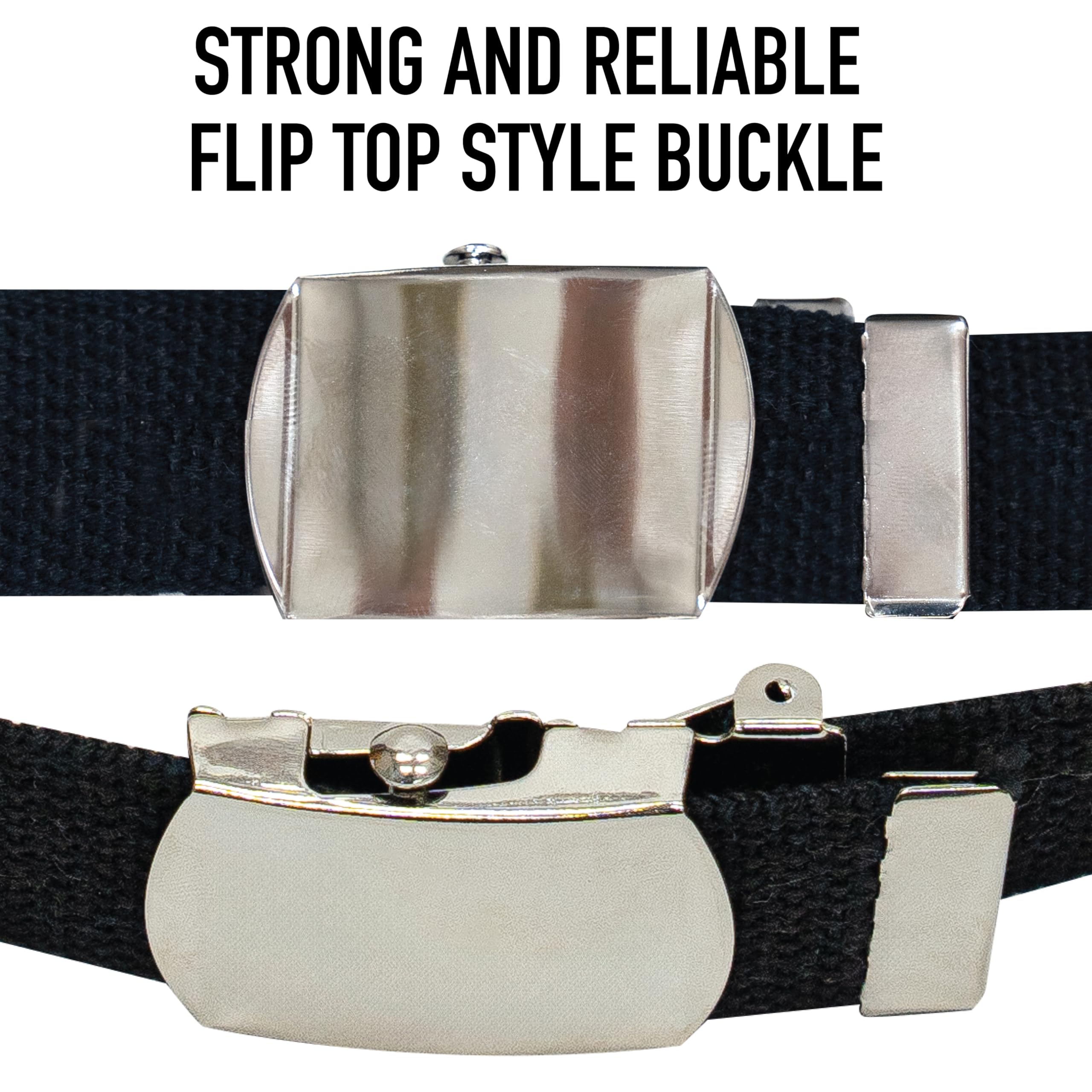 Rothco Heavy‑Duty Web Belt 3‑Pack – Adjustable Woven Belts with Metal Buckle for Workwear, Outdoor Use, and Everyday Wear - Image 3