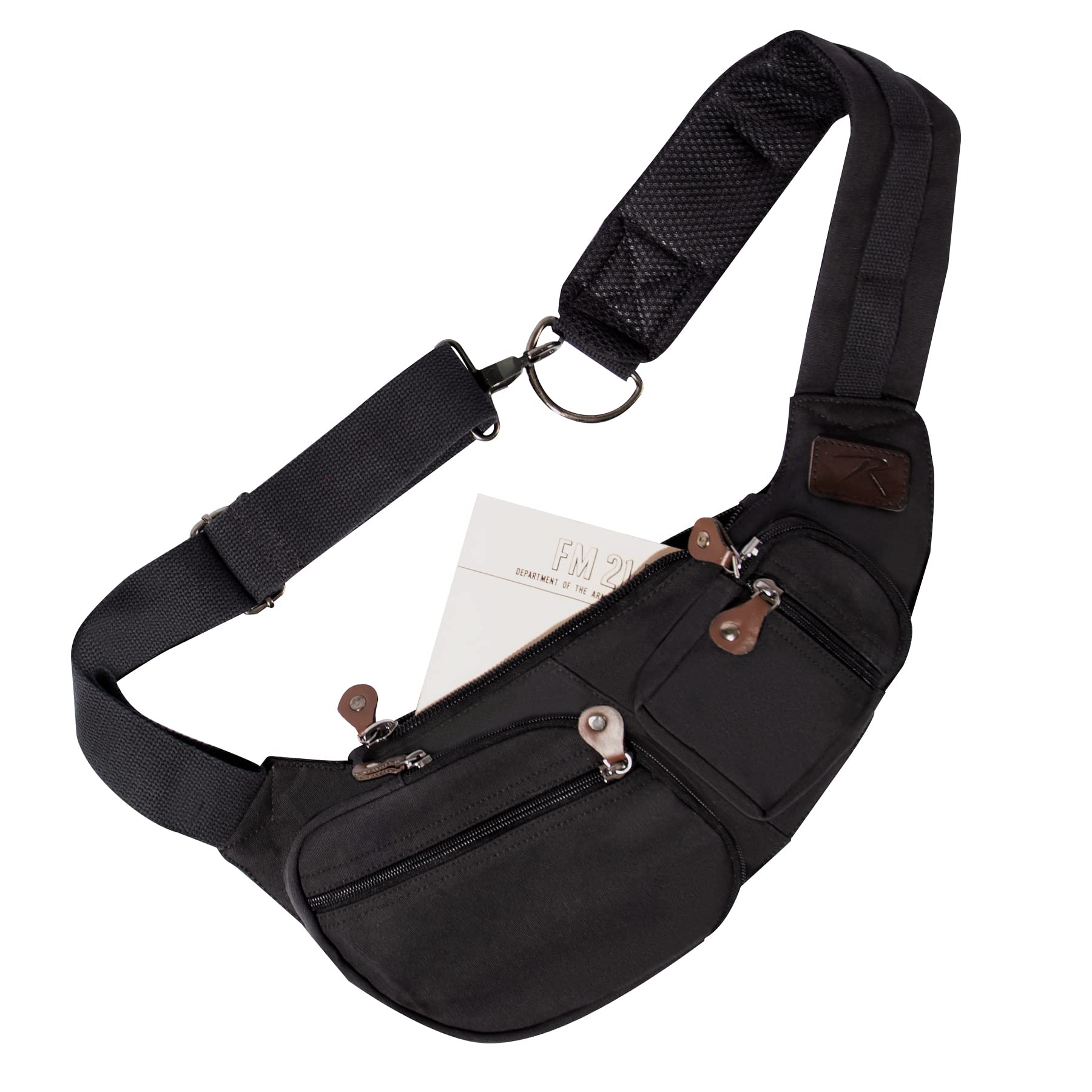 Rothco Vintage Canvas Crossbody Sling Bag – Compact Travel Shoulder Backpack 2L Storage - Image 3
